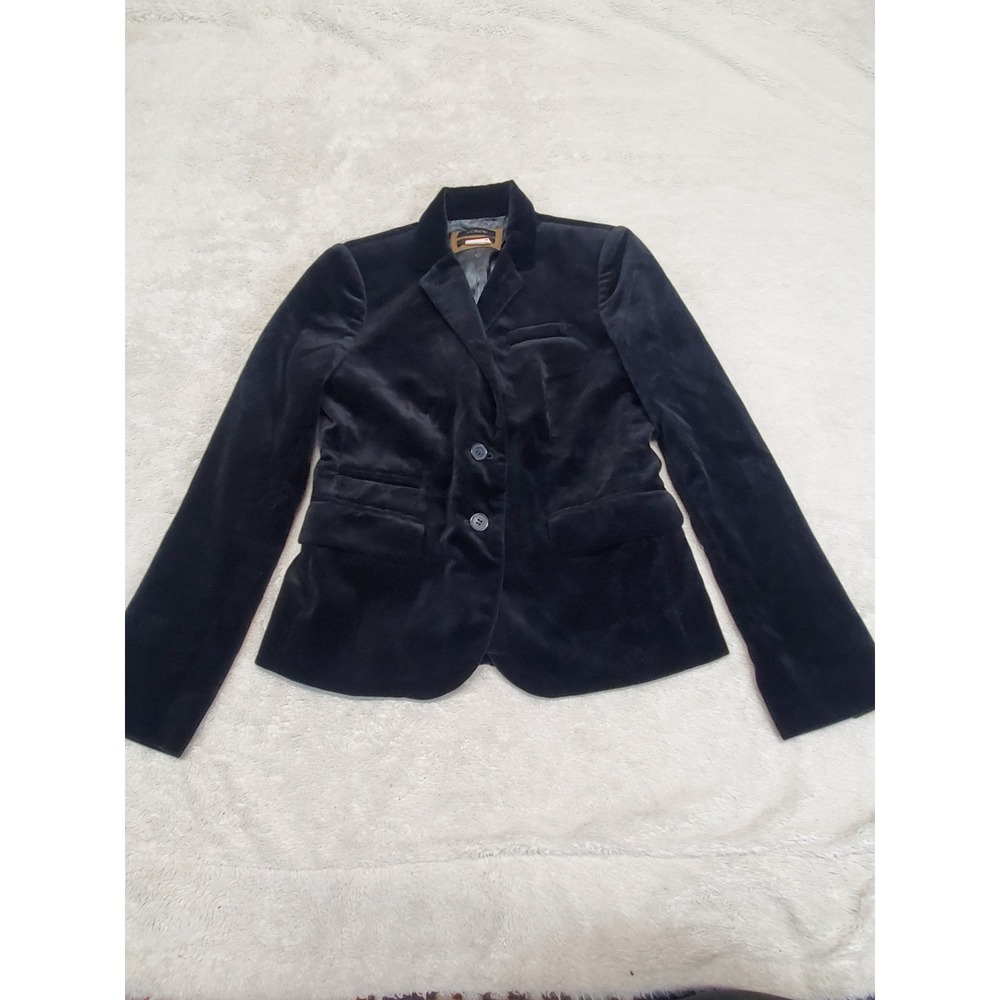 J. Crew Black Velvet Peplum Schoolboy Blazer 2 Romantic Party Preppy Classic